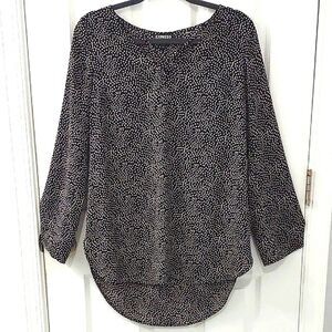 Express Micro Dot Tunic Dress Blouse Size S